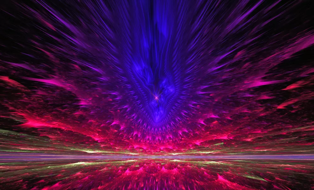 Kleurrijke psychedelische beelden zoals mensen die tijdens een LSD-trip ervaren