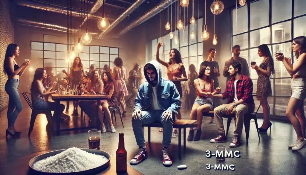 Wit poeder van de designer drug 3-MMC