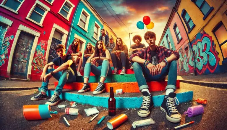 Deze foto geeft een goed beeld van drugsgebruik onder jongeren in Nederland.