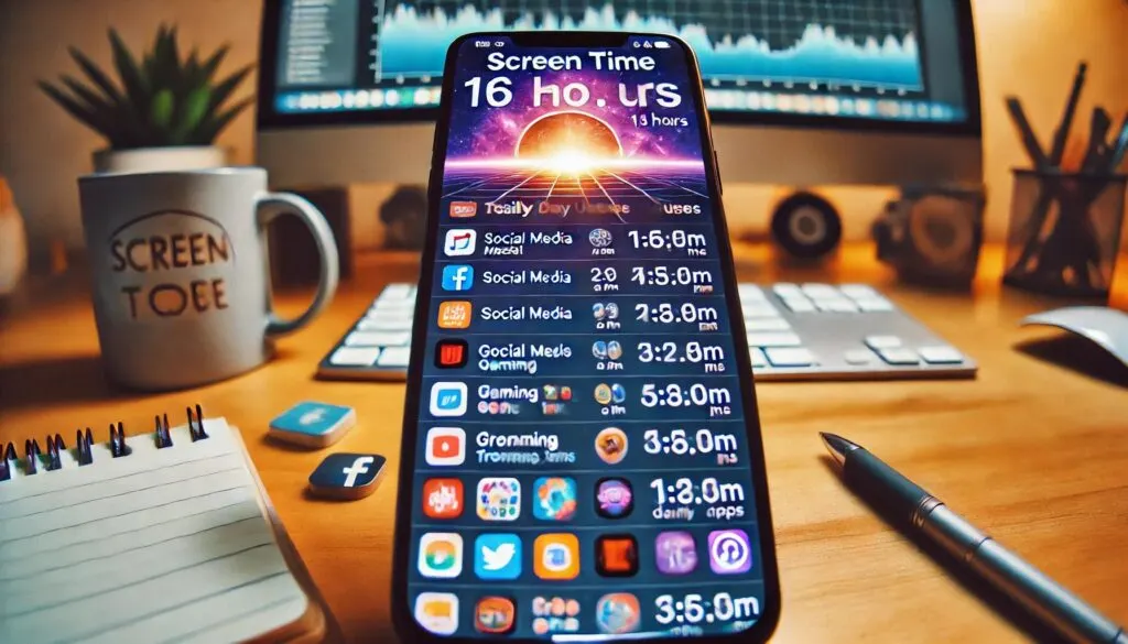 Overzicht van schermtijd op een smartphone