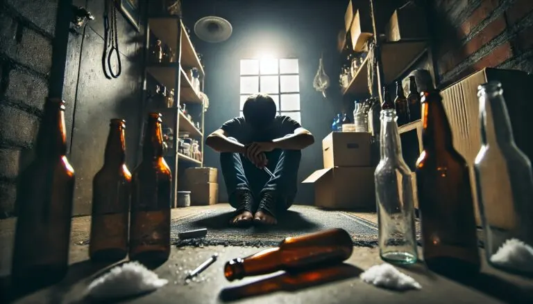 hoe ontstaat een verslaving? Deze jongen is verslaafd aan alcohol en drugs,