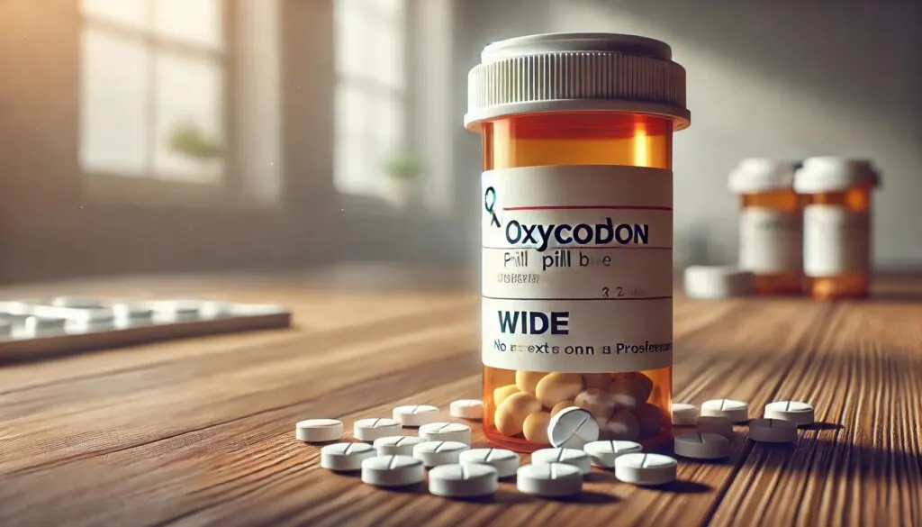 Doosje met oxycodon, een sterk verslavende pijnstiller